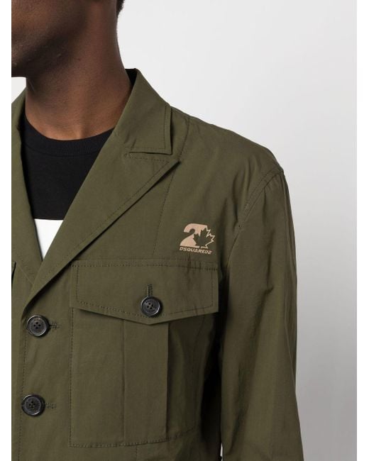 DSquared² Cargo-pockets Buttoned Military Jacket in het Green voor heren