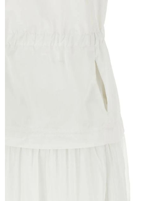 Pinko White Tiered Lace-Up Maxi Dress