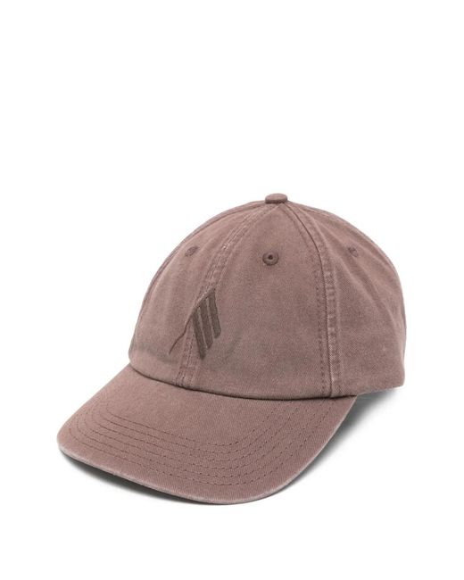 The Attico Brown Logo Cotton Baseball Cap