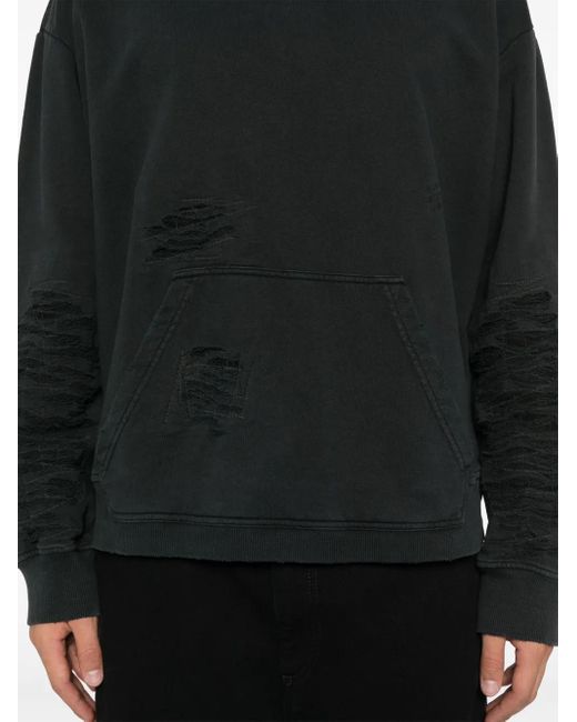 MM6 by Maison Margiela Black Ripped Sweatshirt for men