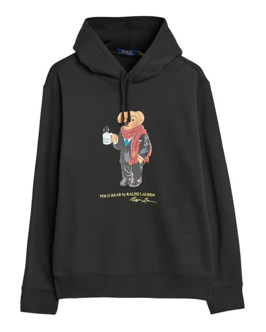Polo Ralph Lauren Black Polo Bear Fleece Hoodie for men