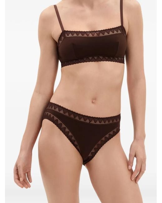 Eres Brown Quotidien Lace-Trim Briefs