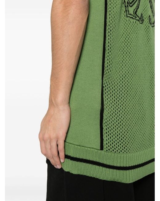 Off-White c/o Virgil Abloh Green Varsity Knit Sleeveless Jumper for men