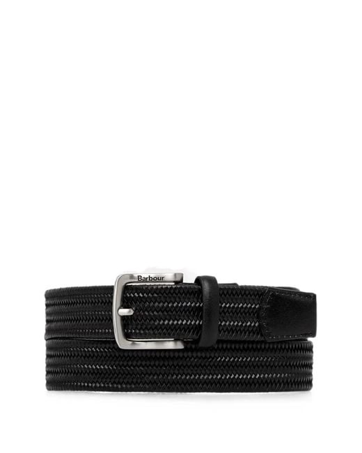 Barbour Black Braided Belt for men