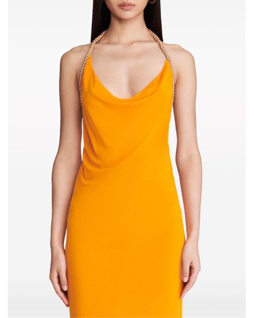 Dion Lee Orange Neckholder-Kleid mit Riemen im Barball-Design