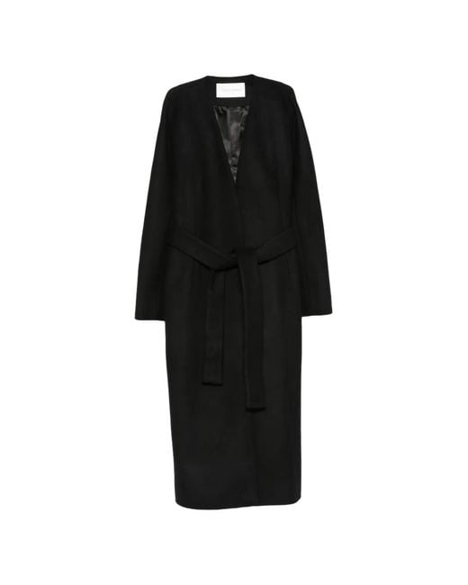 Christian Wijnants Black Belted Collarless Coat