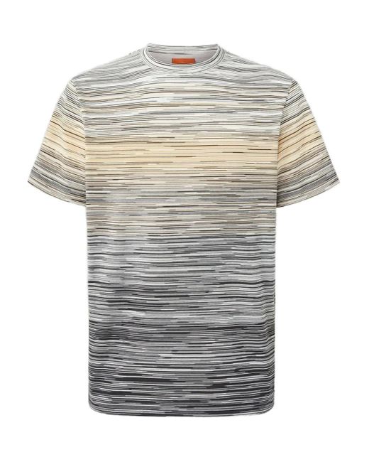 Missoni Gray Faded-Flame Pattern T-Shirt for men