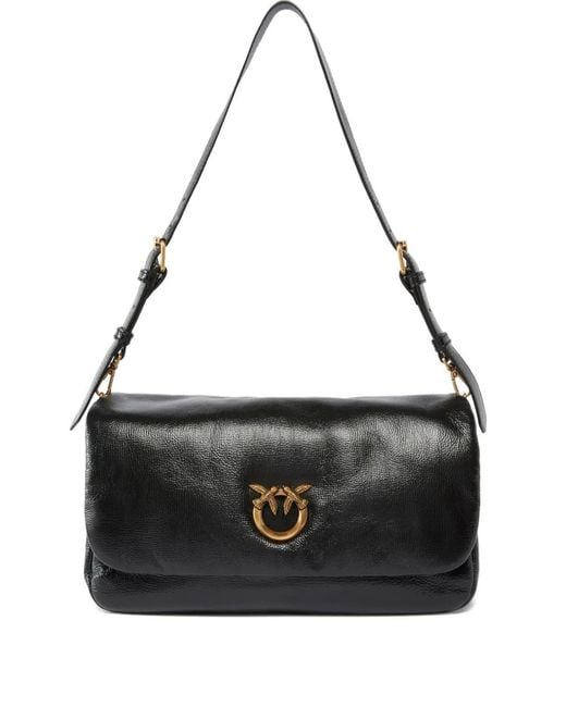 Pinko Black Love Bag Click Soft Horizontal Handle Medium Crossbody Bag