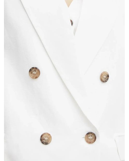 Blazer con doble botonadura y bordado Ermanno Scervino de color White