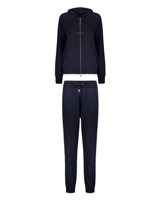 Moorer Blue Drawstring-Waistband Zip-Front Tracksuit