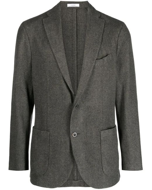 Boglioli Black Notched-Collar Single-Breasted Blazer for men