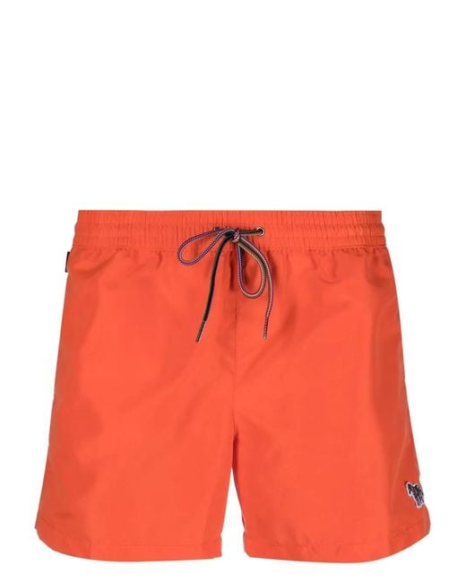 Paul Smith Red Logo Swim Shorts for men