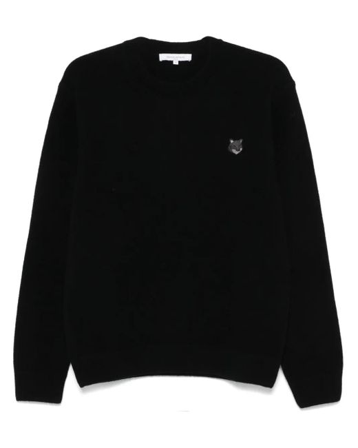 Maison Kitsuné Black Chillax Fox Wool Jumper for men