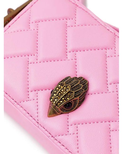 Kurt Geiger Pink Kensington Quilted Leather Shoulder Bag