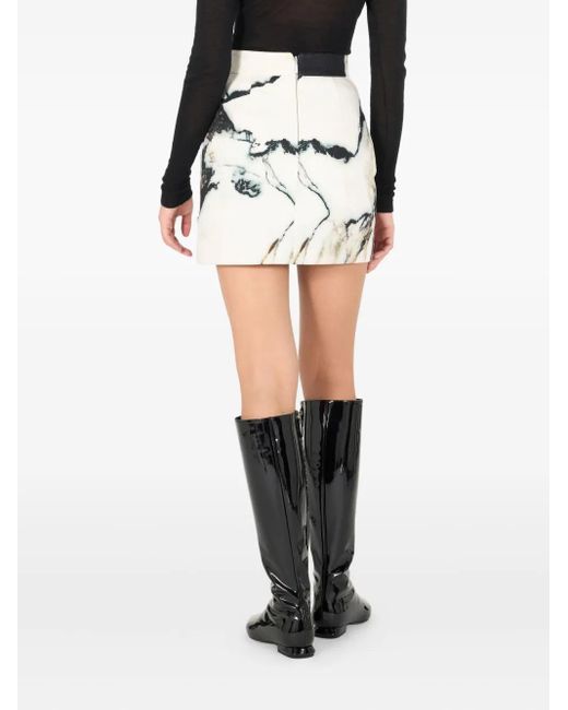 Roberto Cavalli Black Minirock mit Marmor-Print