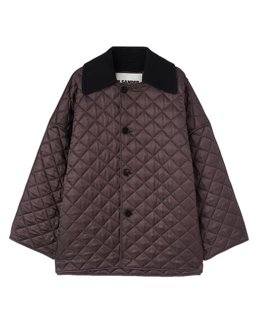 Jil Sander Brown Quilted Viscose Oversized Jacket for men