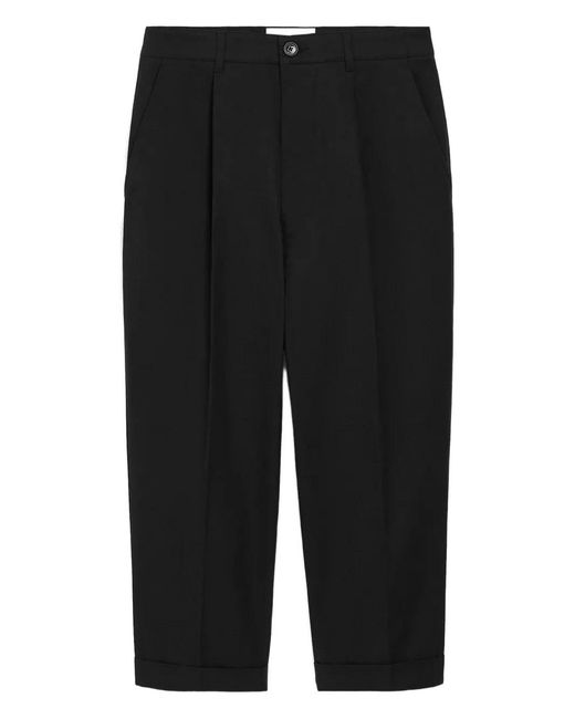 AMI Black Carrot Oversized Cotton Trousers for men