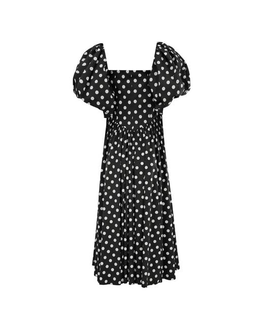 Caroline Constas Black Christina Polka-Dot Dress