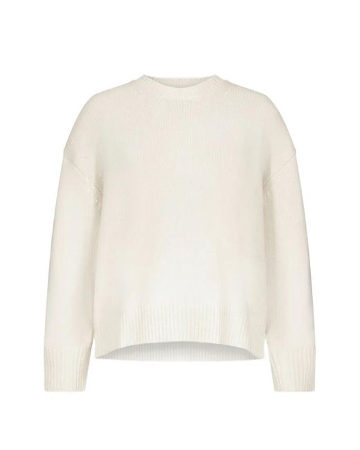 Loulou de Saison White Cashmere Drop-Shoulder Sweater