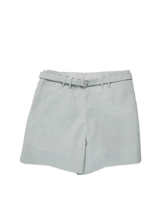 STÒFFA Gray Belted Twill Shorts for men