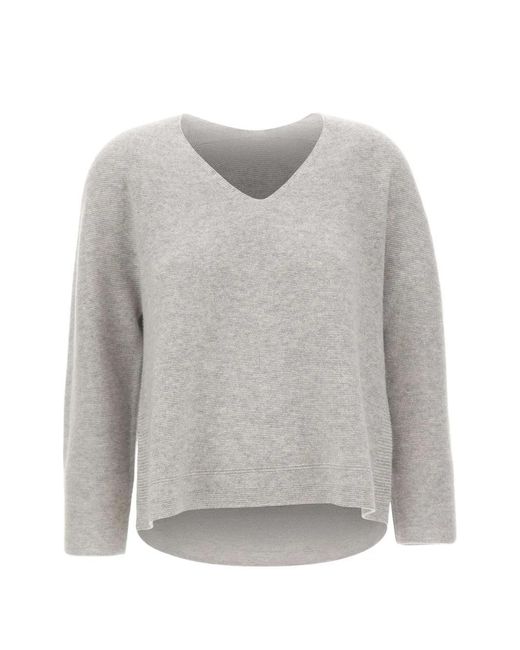 Hemisphere Gray V-Neck Cashmere Sweater