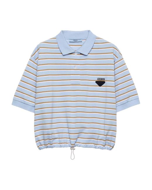 Prada Gestreept Poloshirt in het Blue