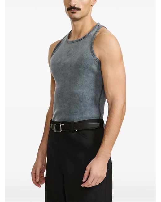 Louis-Gabriel Nouchi Blue Washed-Effect Ribbed Tank Top for men