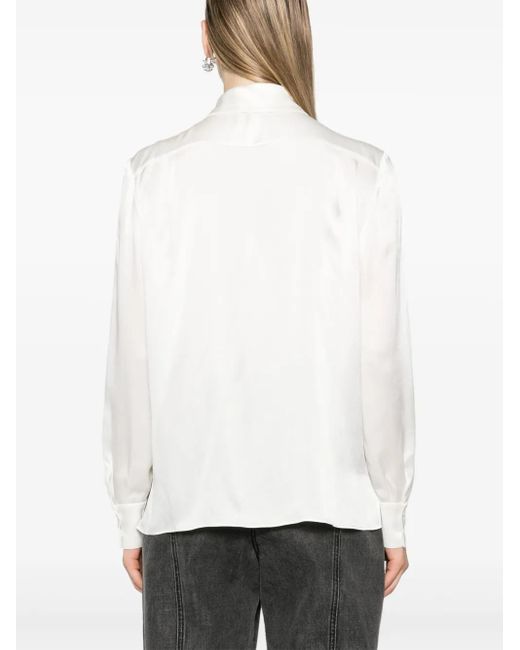 Alberta Ferretti White Hemd Mit Spitzem Kragen