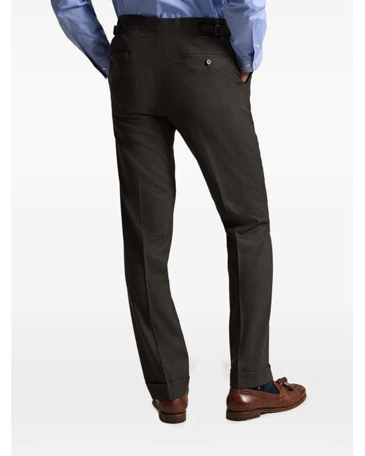 Polo Ralph Lauren Black Chester Pressed-Crease Tailored Trousers for men