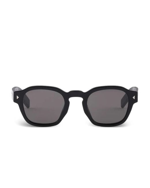 Prada Black Lunettes De Soleil Géométriques À Plaque Logo for men