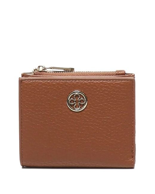 V73 Brown Logo-Detail Zip-Top Wallet