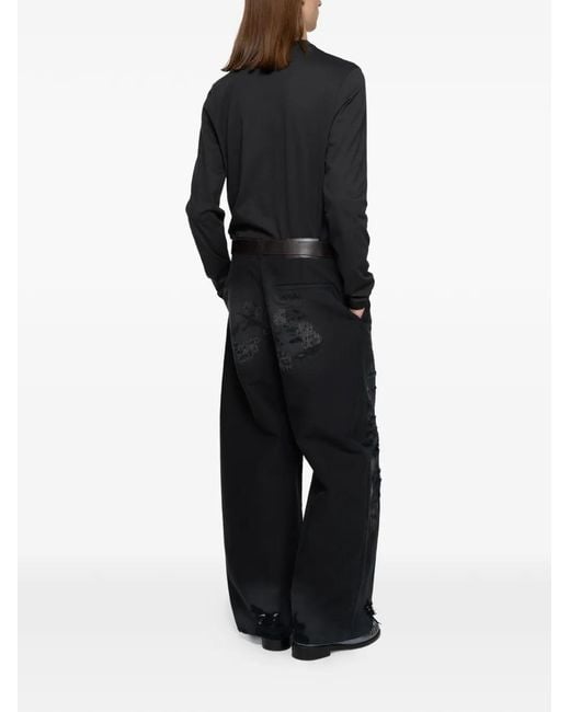Acne Black Satin Label T-Shirt