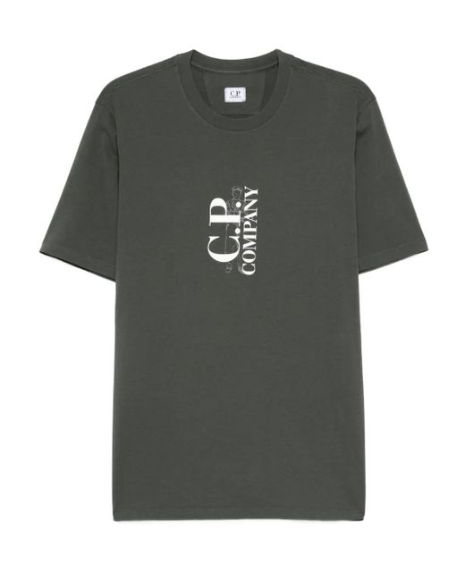C P Company Katoenen T-Shirt Met Logoprint in het Green voor heren