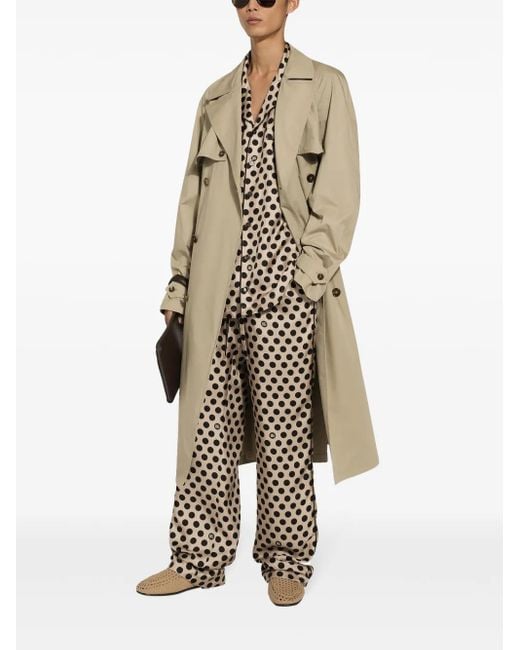 Dolce & Gabbana Black Polka Dot-Print Silk Shirt for men