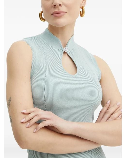 Guess Blue Malia Ribbed-Knit Top