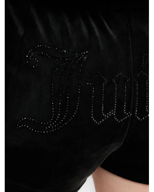 Juicy Couture Black Crystal-Embellished Mini Shorts