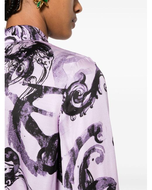 Camicia con stampa di Versace in Purple