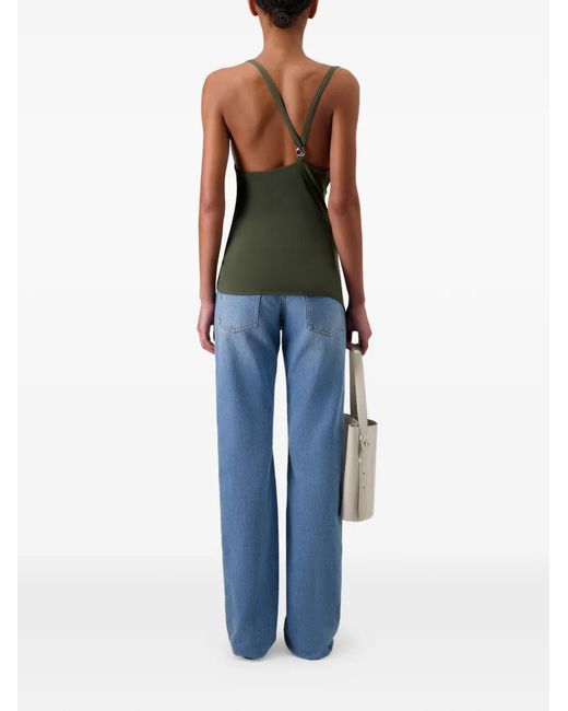 Coperni Green Draped Cowl Neckline Tank Top