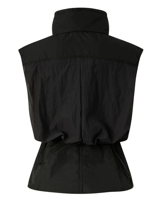 Pinko Black Sleeveless Down Jacket With Drawstring