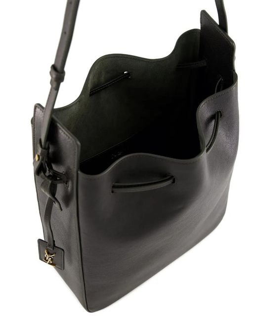 Saint Laurent Black Cassandre-Logo Shoulder Bag