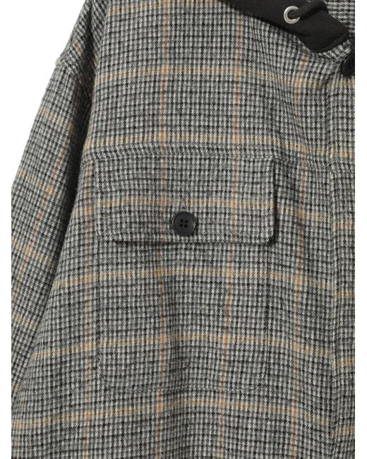 Undercover Gray Up2E44071 Hooded Checked Shirt for men