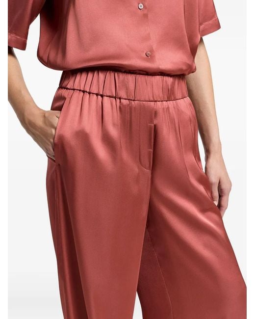 Peserico Red Elasticated-Waist Trousers