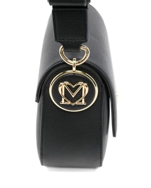 Borsa A Tracolla Con Applicazione di Love Moschino in Black
