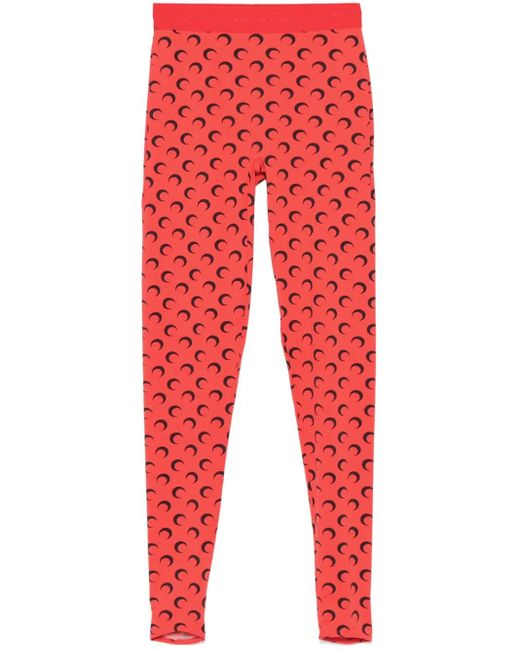 MARINE SERRE ムーンプリント レギンス Red