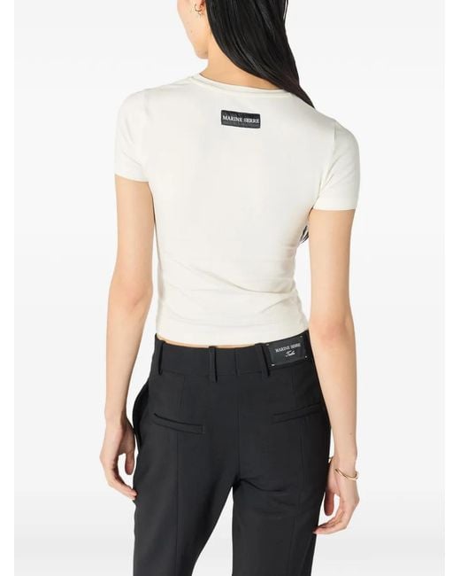 MARINE SERRE White Logo Cotton T-Shirt