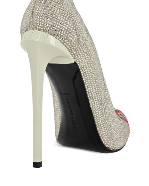 Philipp Plein ラインストーン スエードパンプス Blue