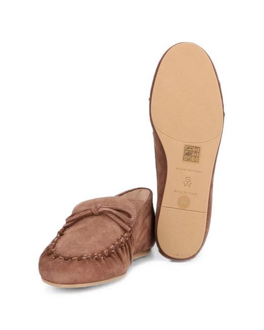 Stuart Weitzman Brown Britt Fringe Loafers