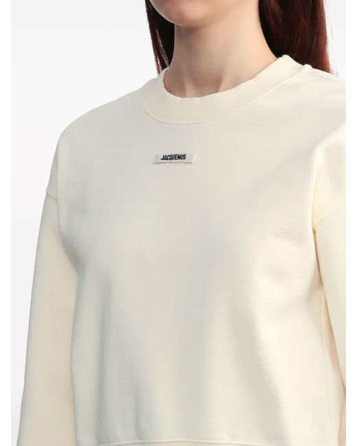 Jacquemus White Sweatshirt mit Logo-Applikation