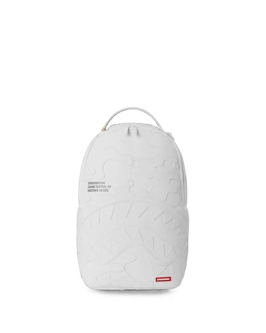 Sprayground White Sac À Dos Shark Central Camo & Sew