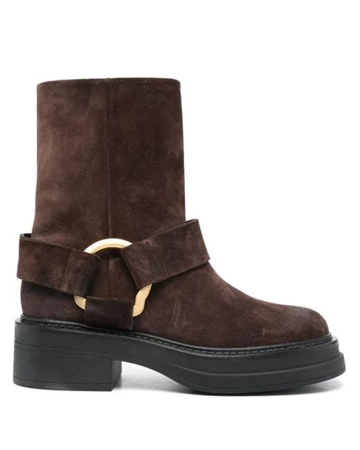 Dorothee Schumacher Brown 50Mm Suede Biker Boots